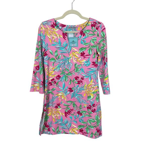 Barbara Gerwit Tops - Barbara Gerwit Nylon Spandex Tunic Top Pink Multi Size M Resort Travel NWT
